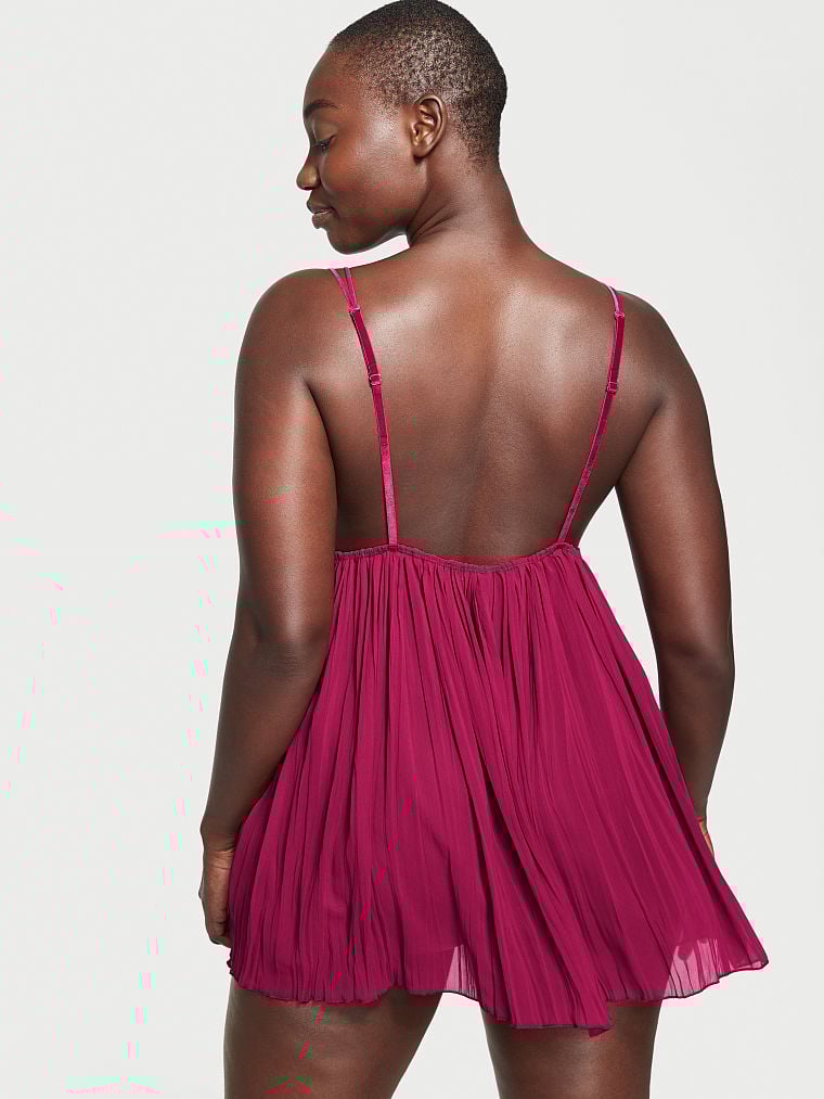 Pleated Embellished Babydoll