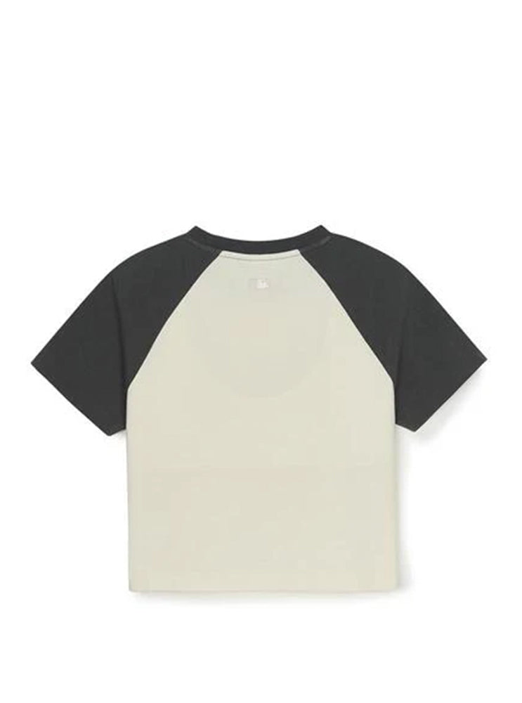 WOMEN VARSITY WASH VINTAGE RAGLAN CROP TSHIRT