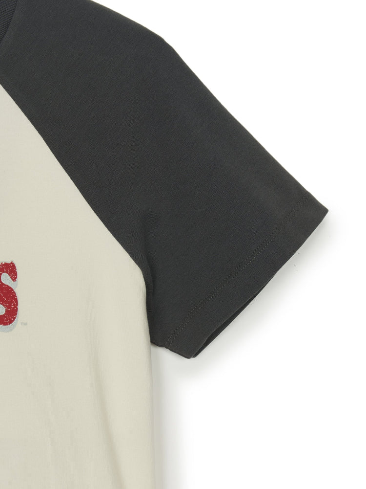 WOMEN VARSITY WASH VINTAGE RAGLAN CROP TSHIRT