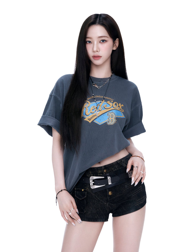 VARSITY VINTAGE WASHING GRAPHIC MEGA-OVERSIZED-FIT T-SHIRT BOSTON RED SOX