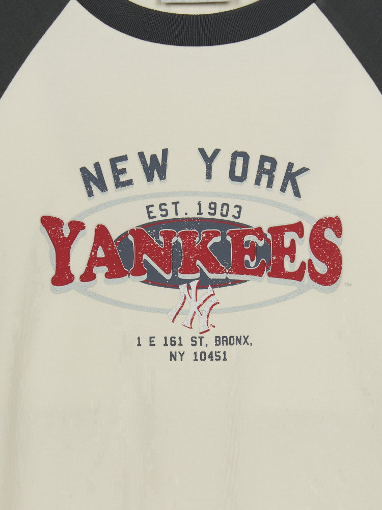 WOMEN VARSITY WASH VINTAGE RAGLAN CROP TSHIRT