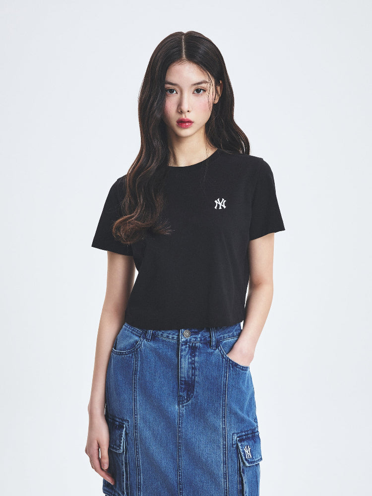 WOMEN'S BASIC CROP T SHRTS NEW YORK YANKEES
