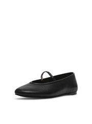 RAZZLER BLACK LEATHER FLATS