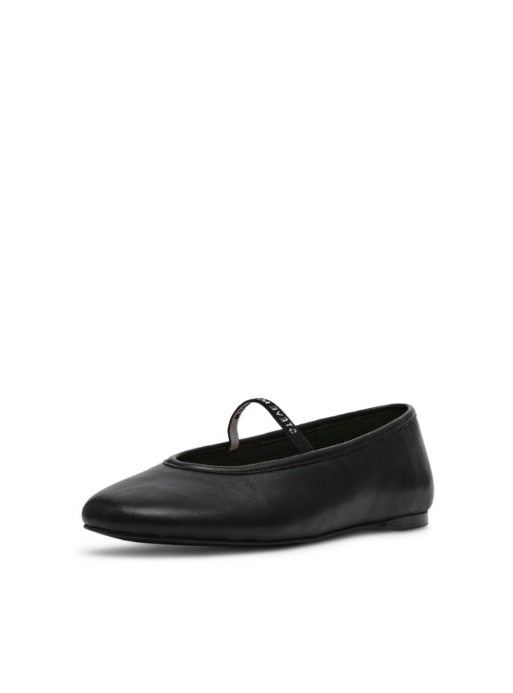 RAZZLER BLACK LEATHER FLATS