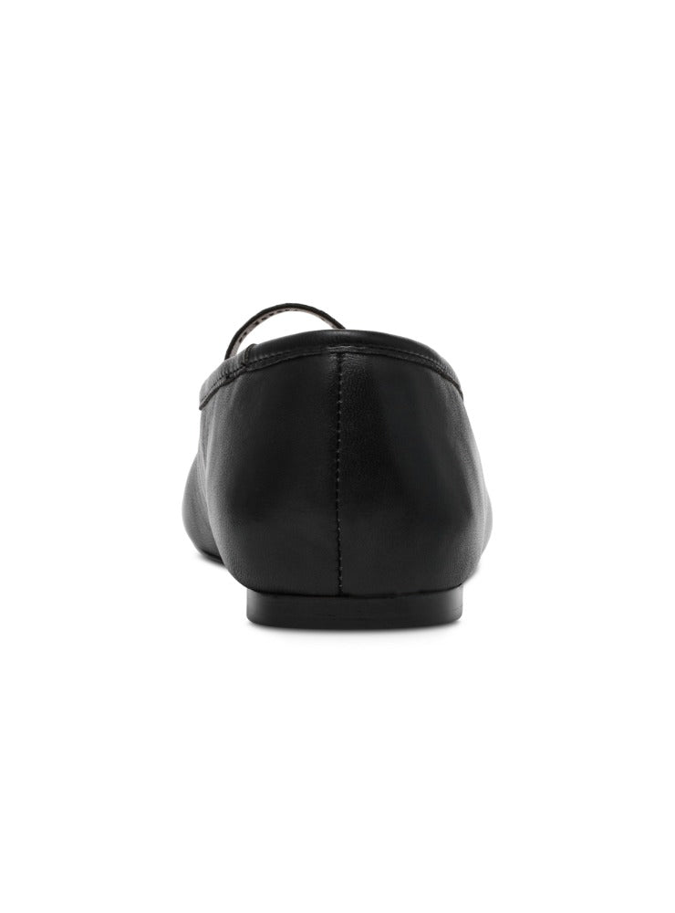 RAZZLER BLACK LEATHER FLATS