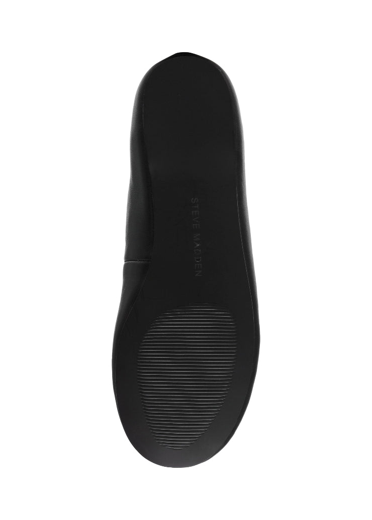 RAZZLER BLACK LEATHER FLATS