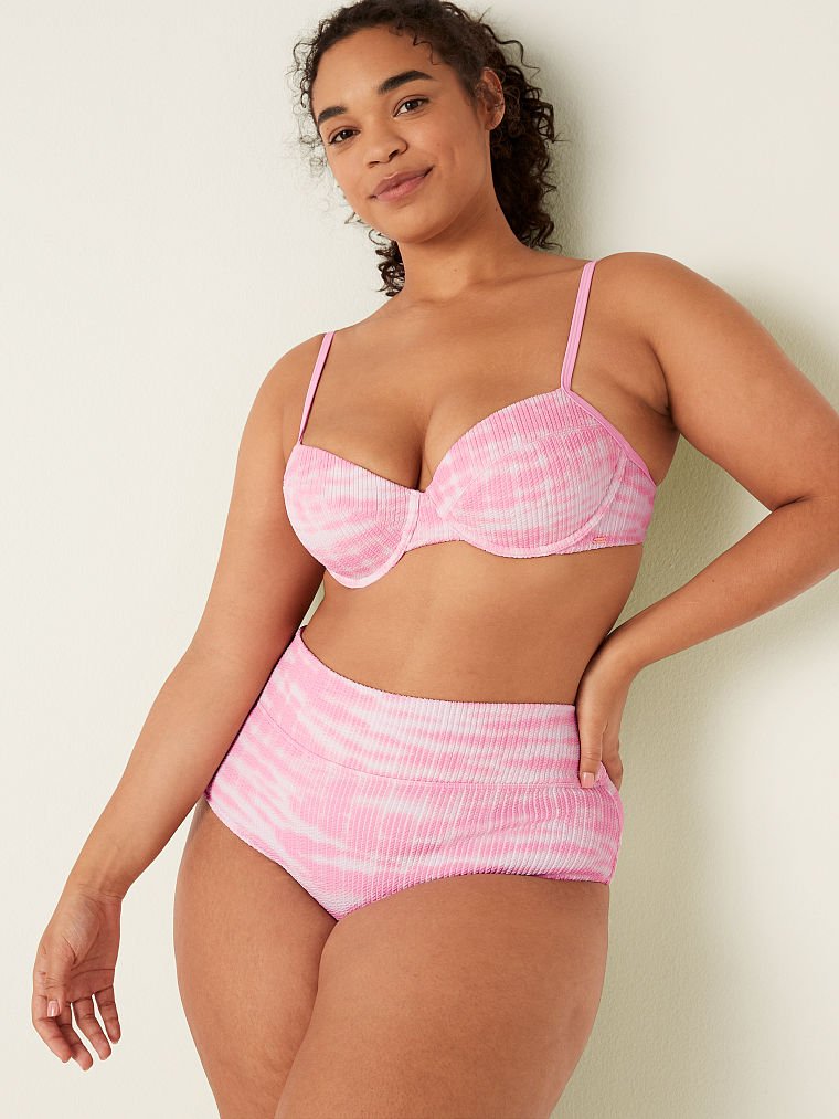 PINK Crinkle Push-Up Bikini Top