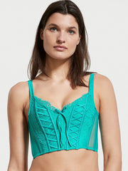 Unlined Lace-Up Corset Top