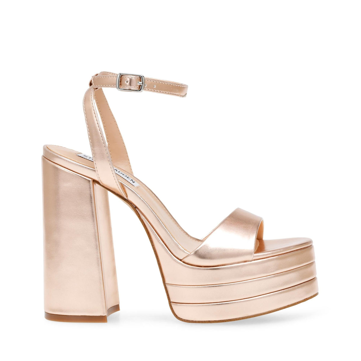 Steve madden rose gold block heels cheap