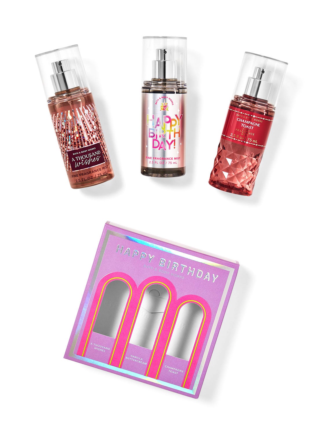 Happy Birthday Fine Fragrance Mist Trio Mini Gift Box Set