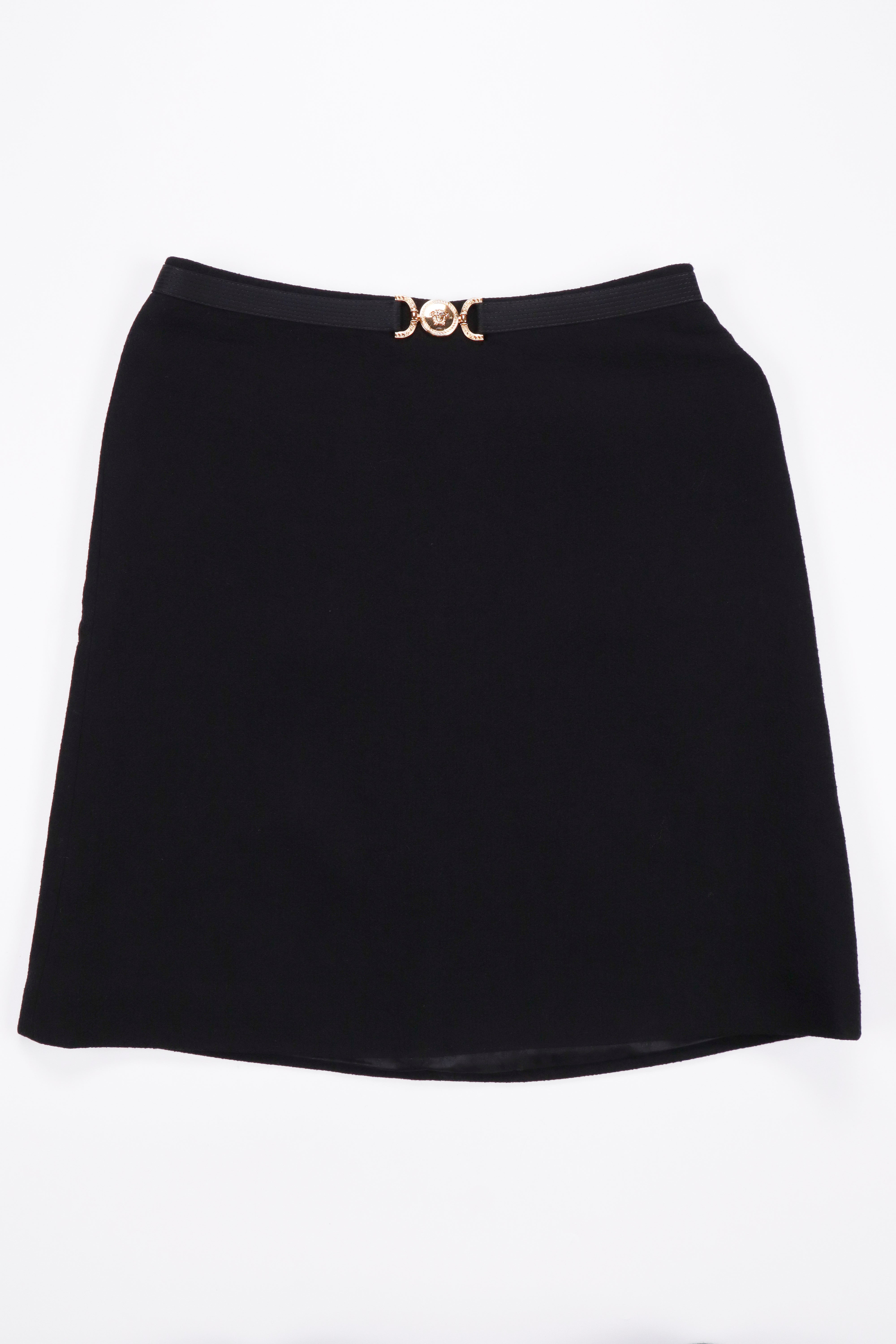 Versace Black A-Line Skirt