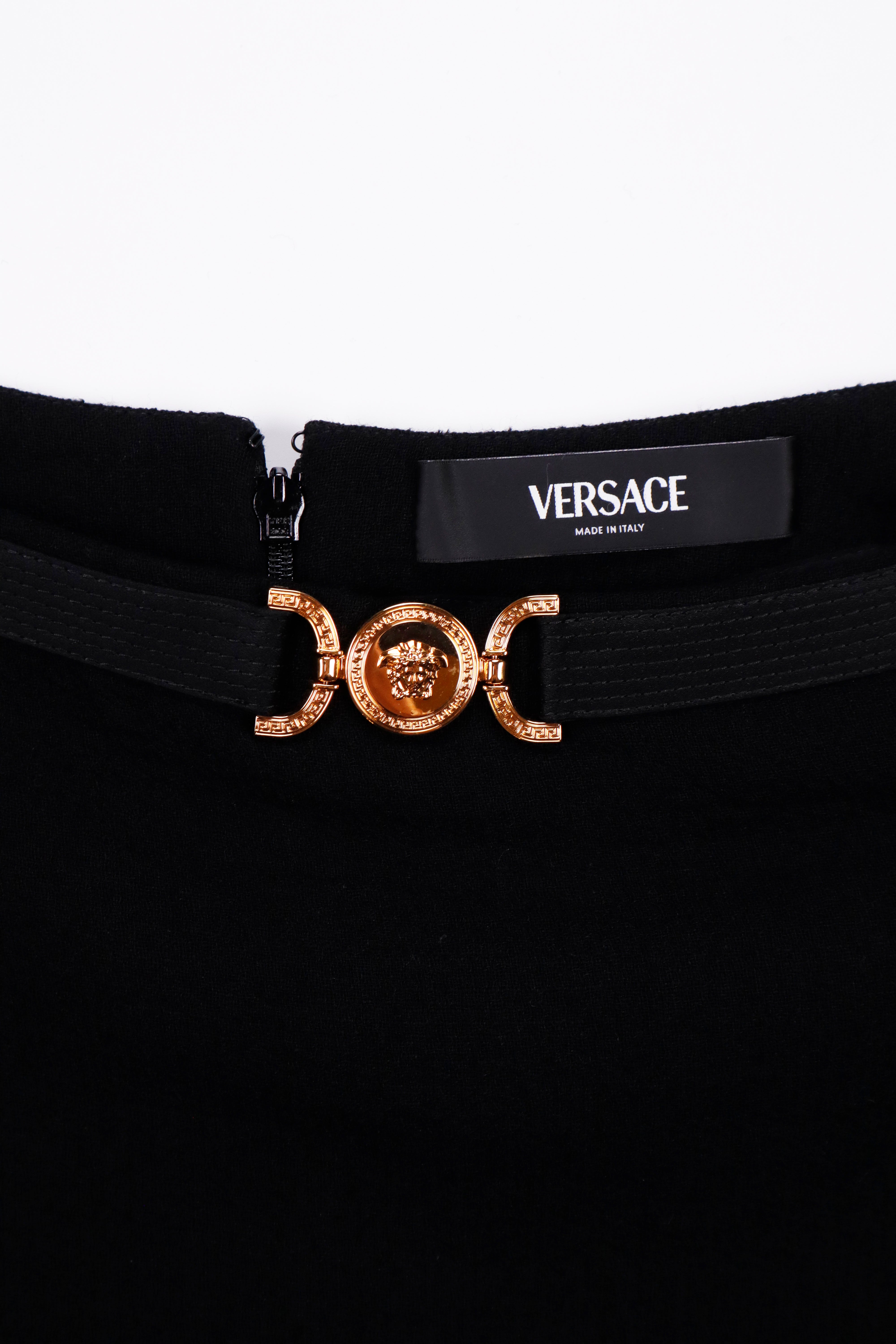 Versace Black A-Line Skirt