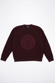 Versace Embroidered Medusa Cable-Knit Sweater