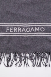 Ferragamo Logo Band Fringed Shawl
