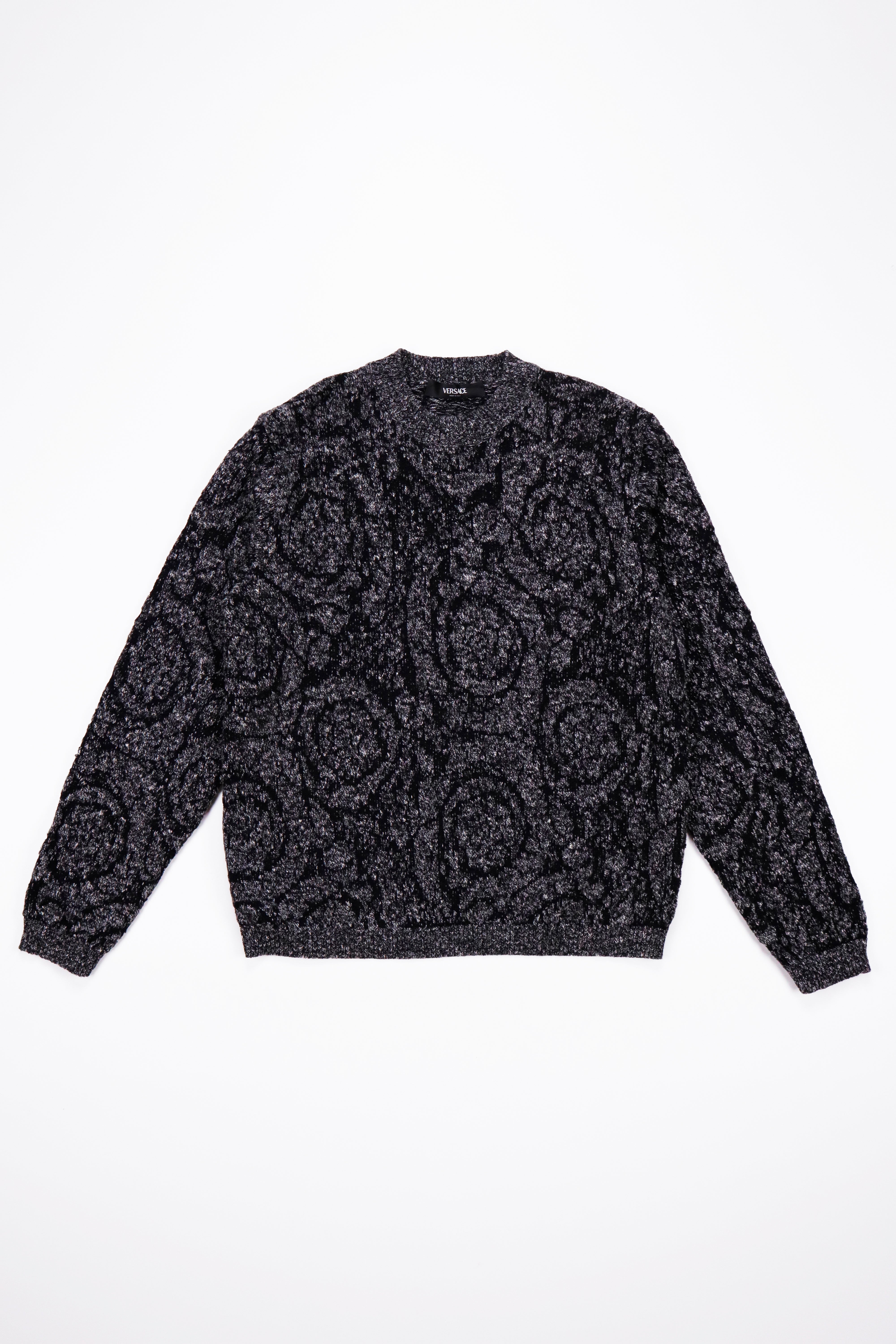 Versace Barocco Cable-Knit Sweater