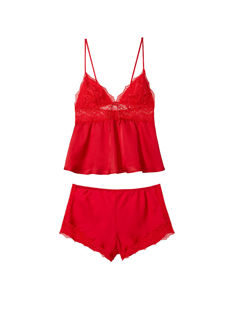 Stretch Lace & Satin Cami Set
