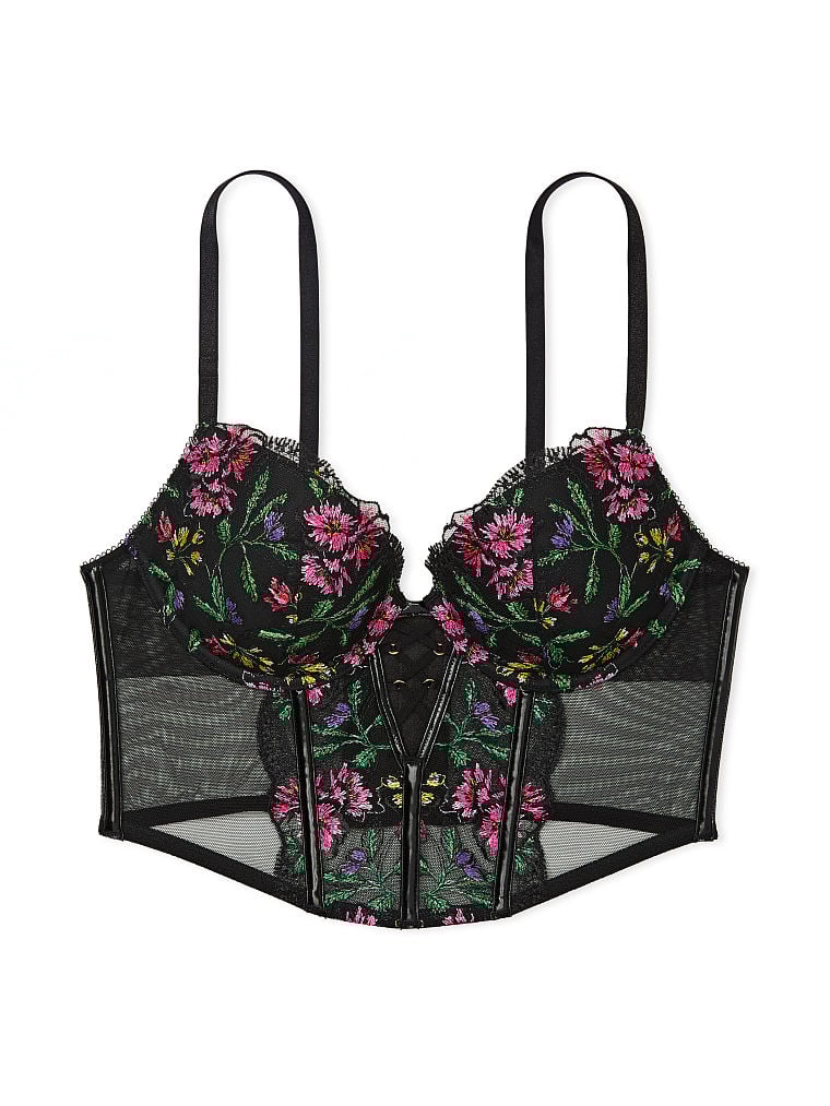 Push-Up Embroidered Corset Top