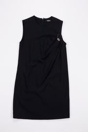 Versace Safety Pin Matte Satin Shirt Midi Dress