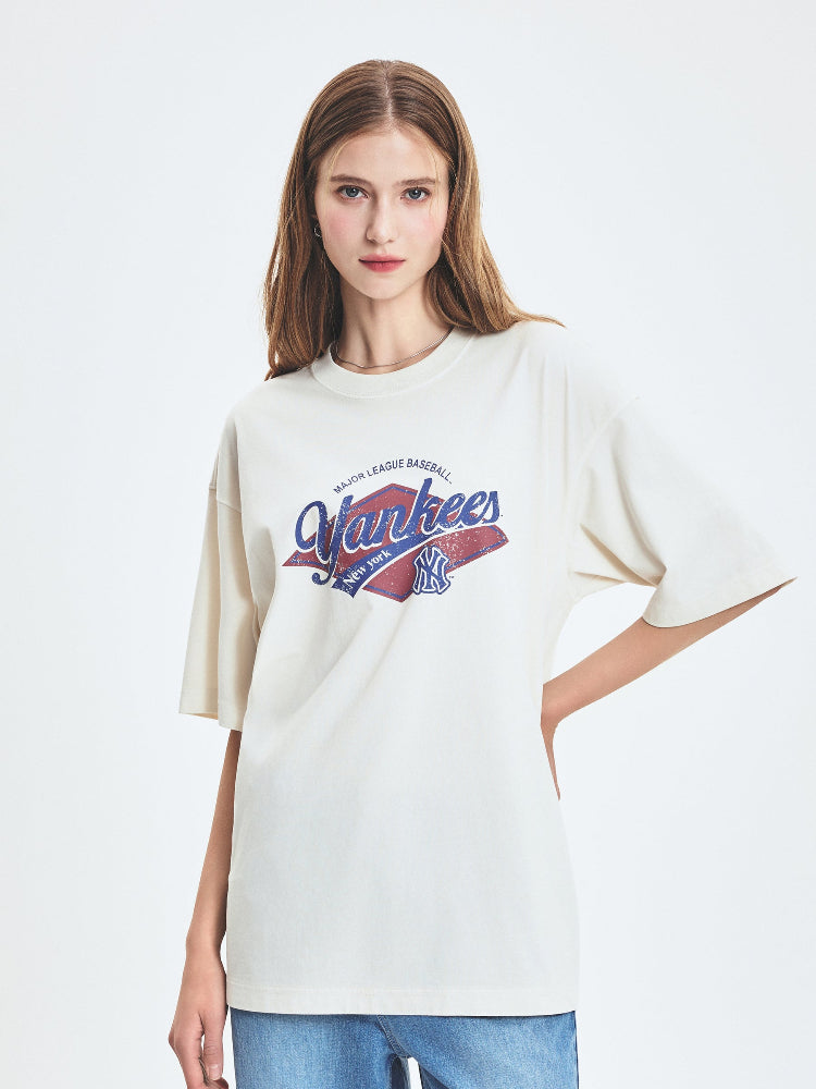 VARSITY VINTAGE WASHING GRAPHIC MEGA OVER FIT T SHIRTS NEW YORK YANKEES