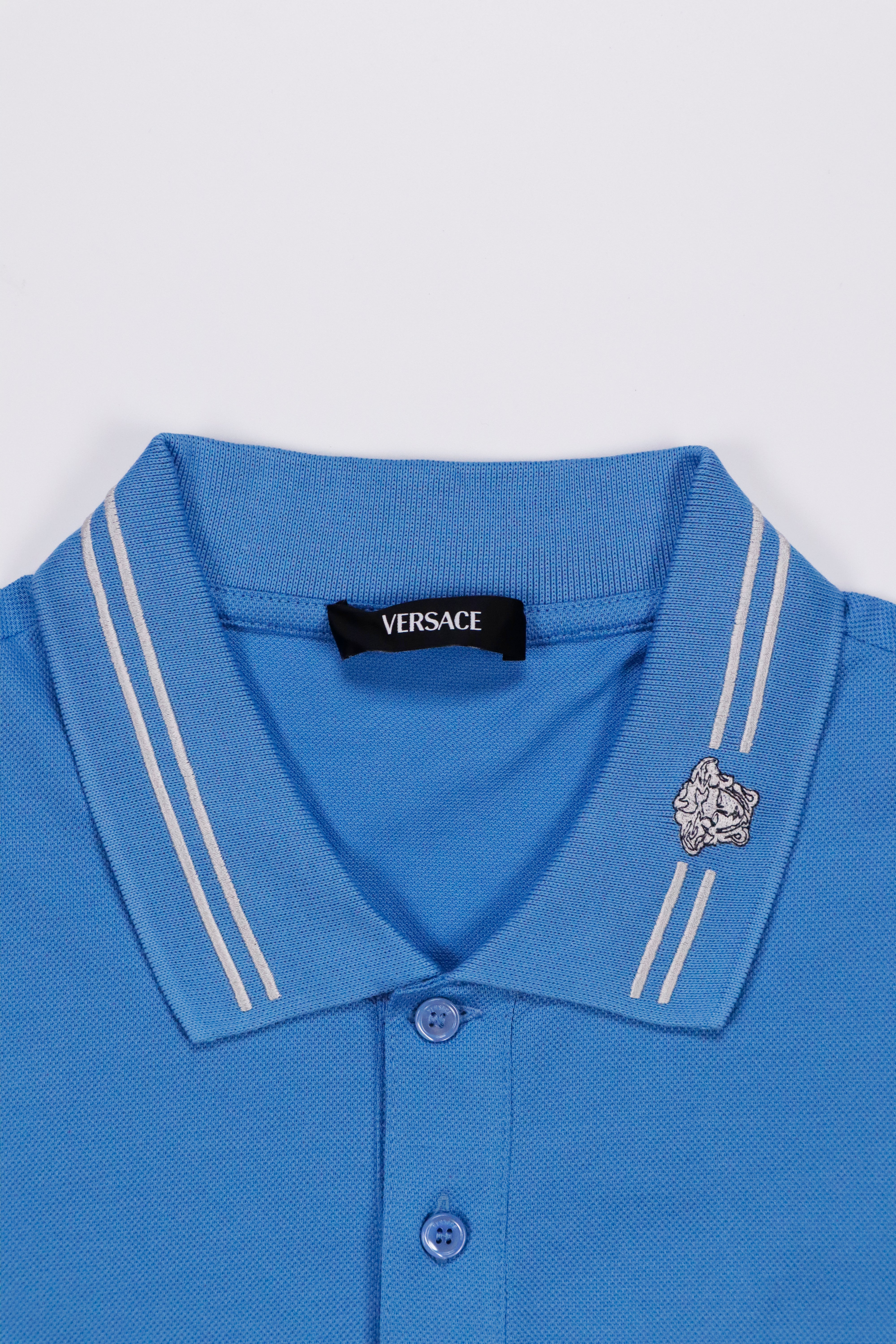 Versace Medusa Embroidered Cotton-Piqué Polo