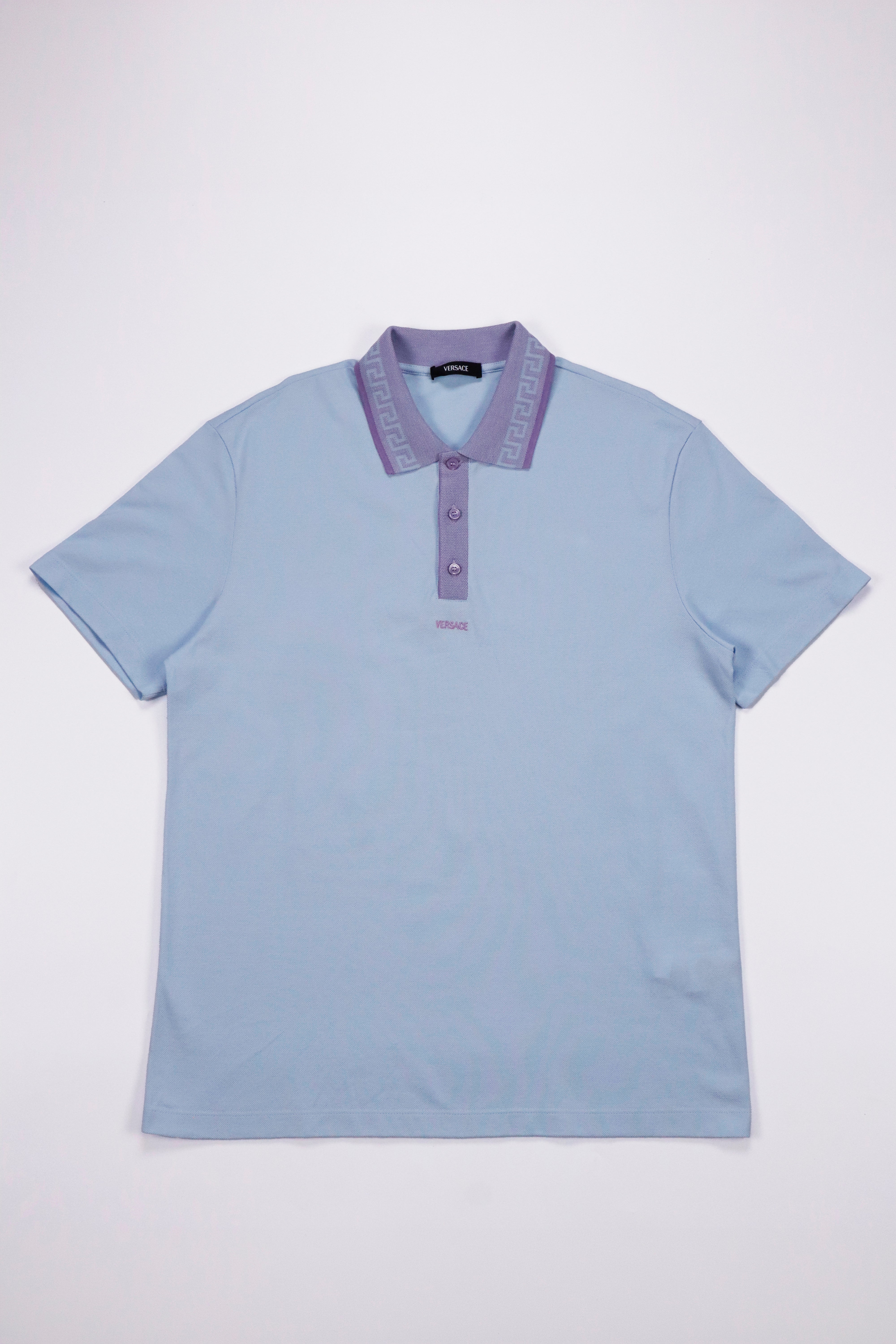 Versace Greca Collar Cotton Polo Shirt