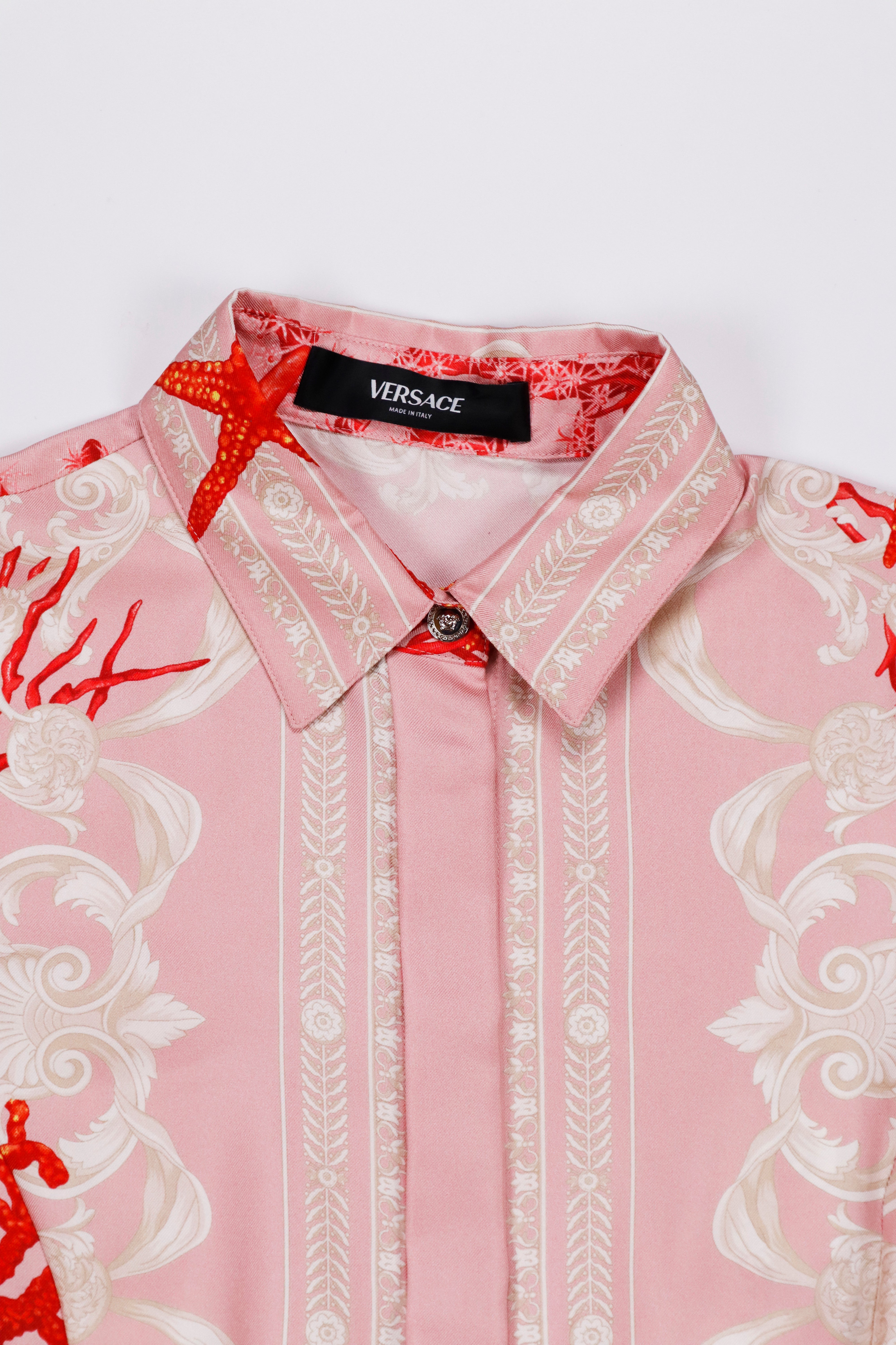 Versace Barocco Sea Silk Twill Shirt Dress