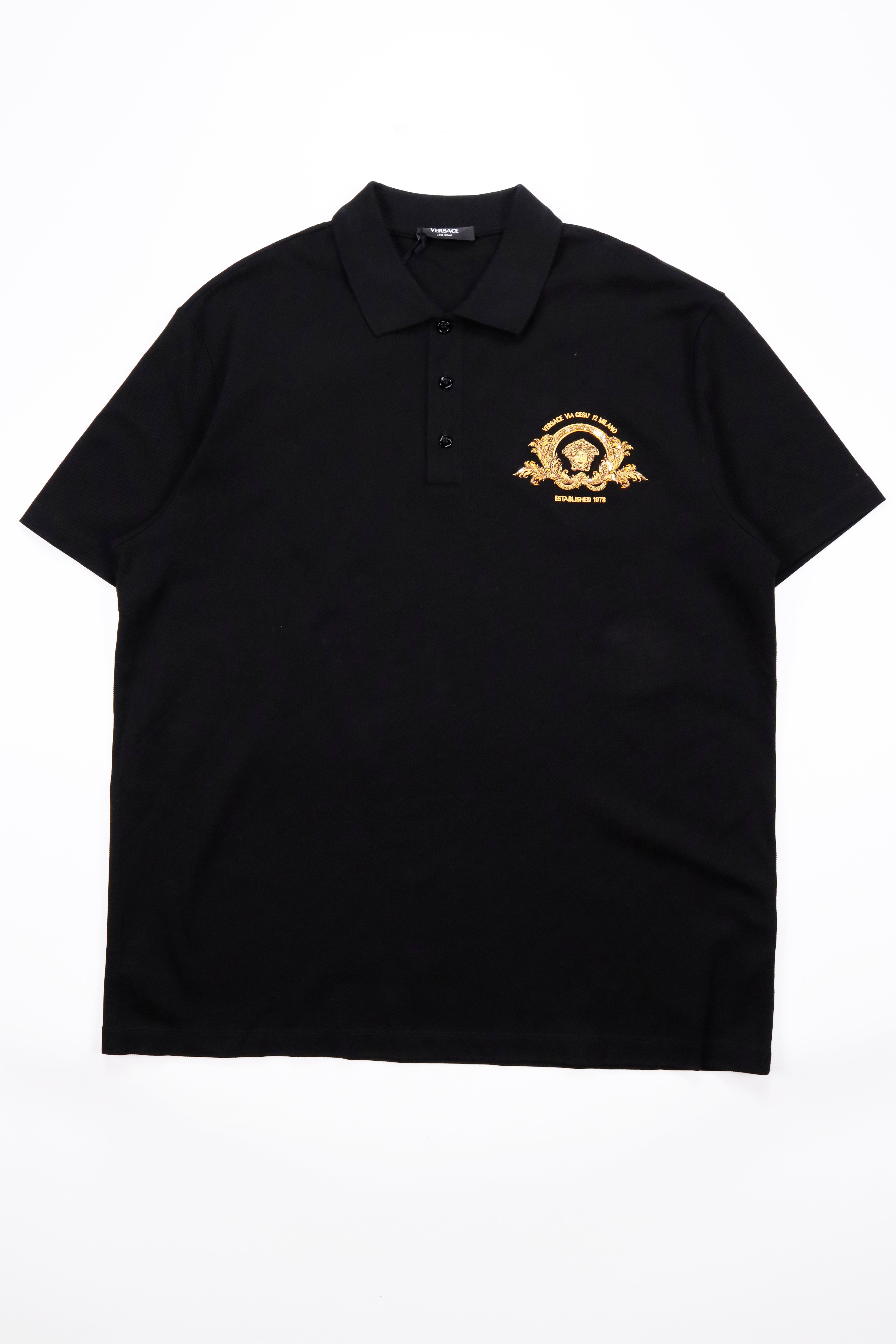 Versace Coupe Blason Embroidered Polo