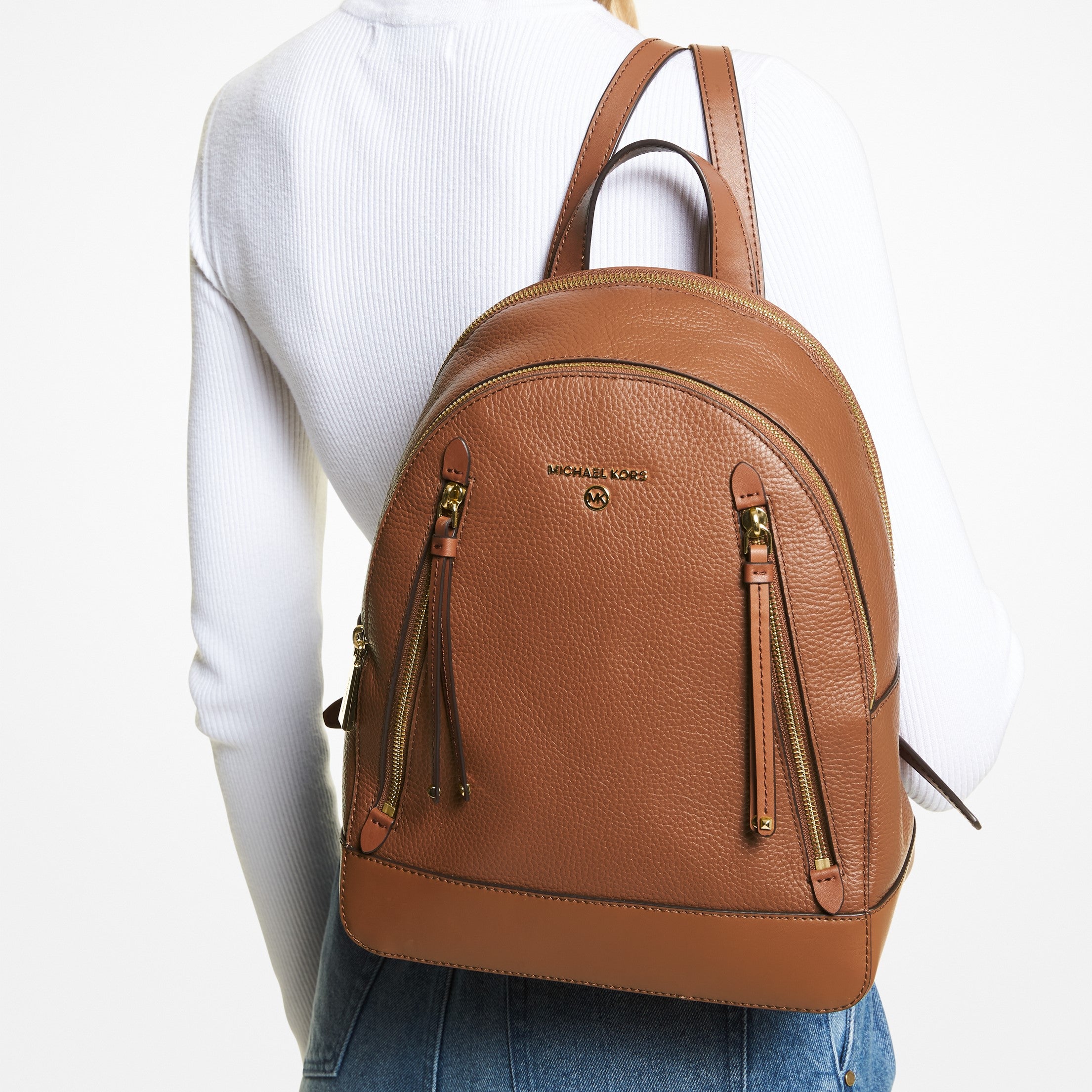 Brooklyn Medium Pebbled Logo Backpack