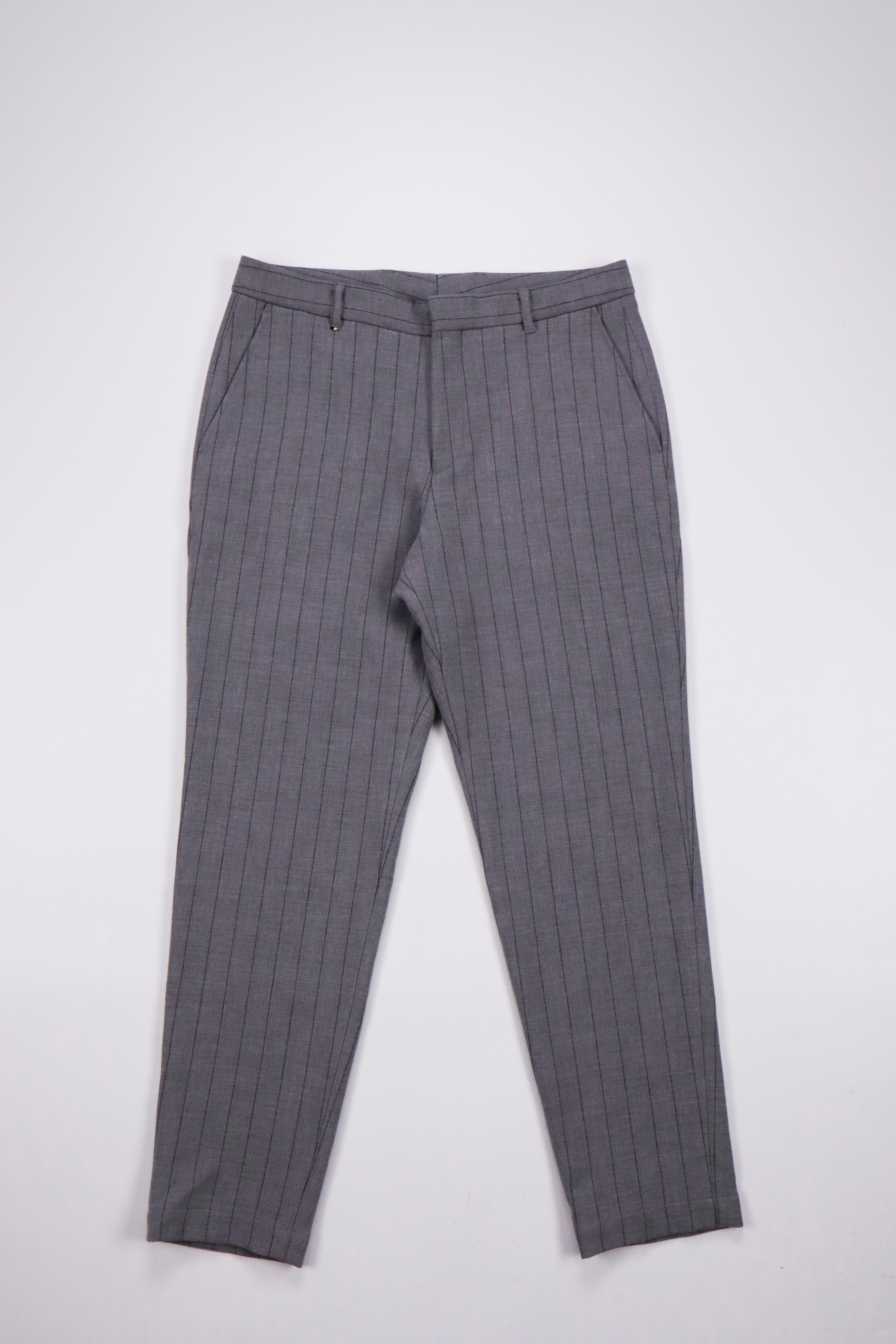 Tapered-Fit Trousers in Pinstripe Stretch Fabric