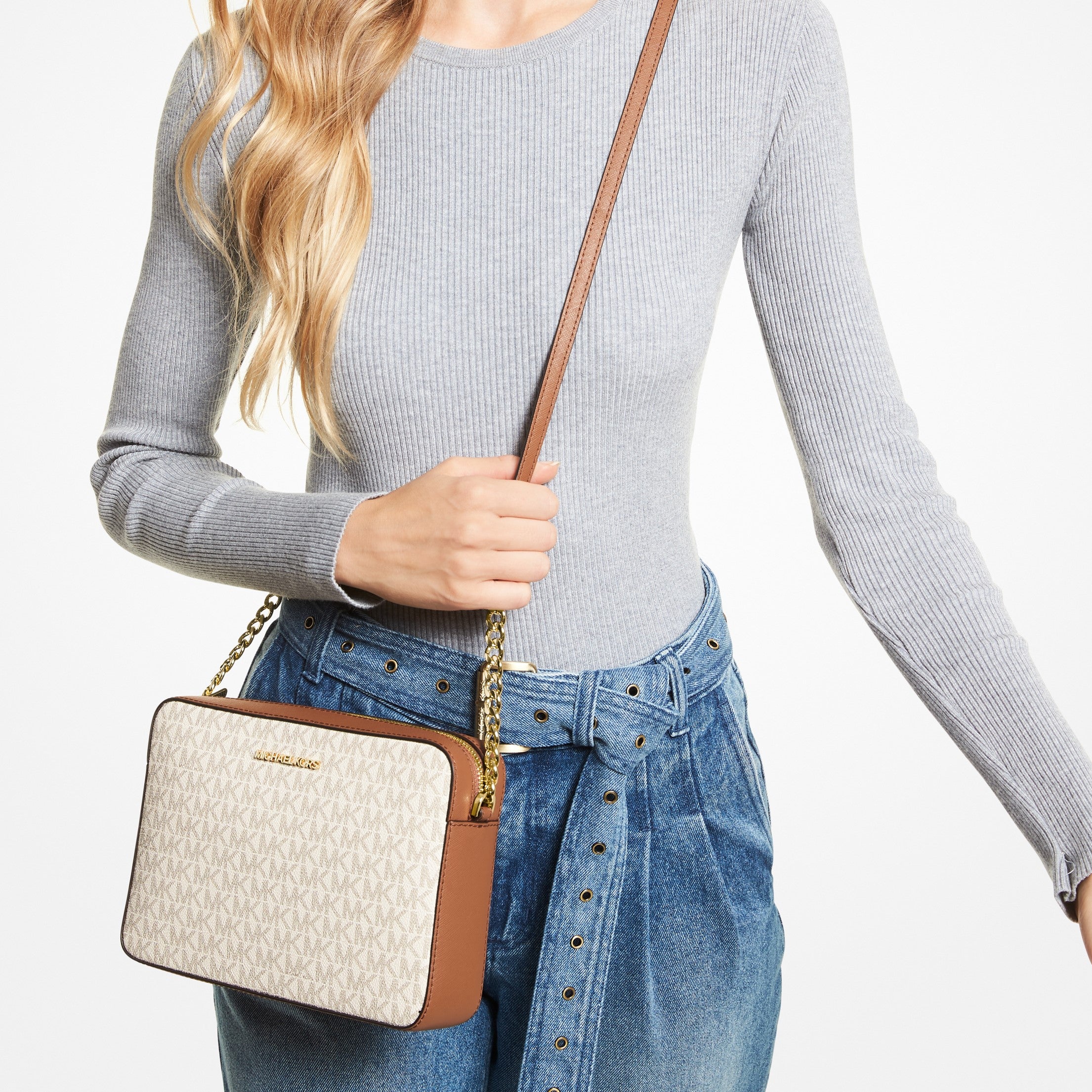 Jet Set Large Printed Logo Crossbody Bag