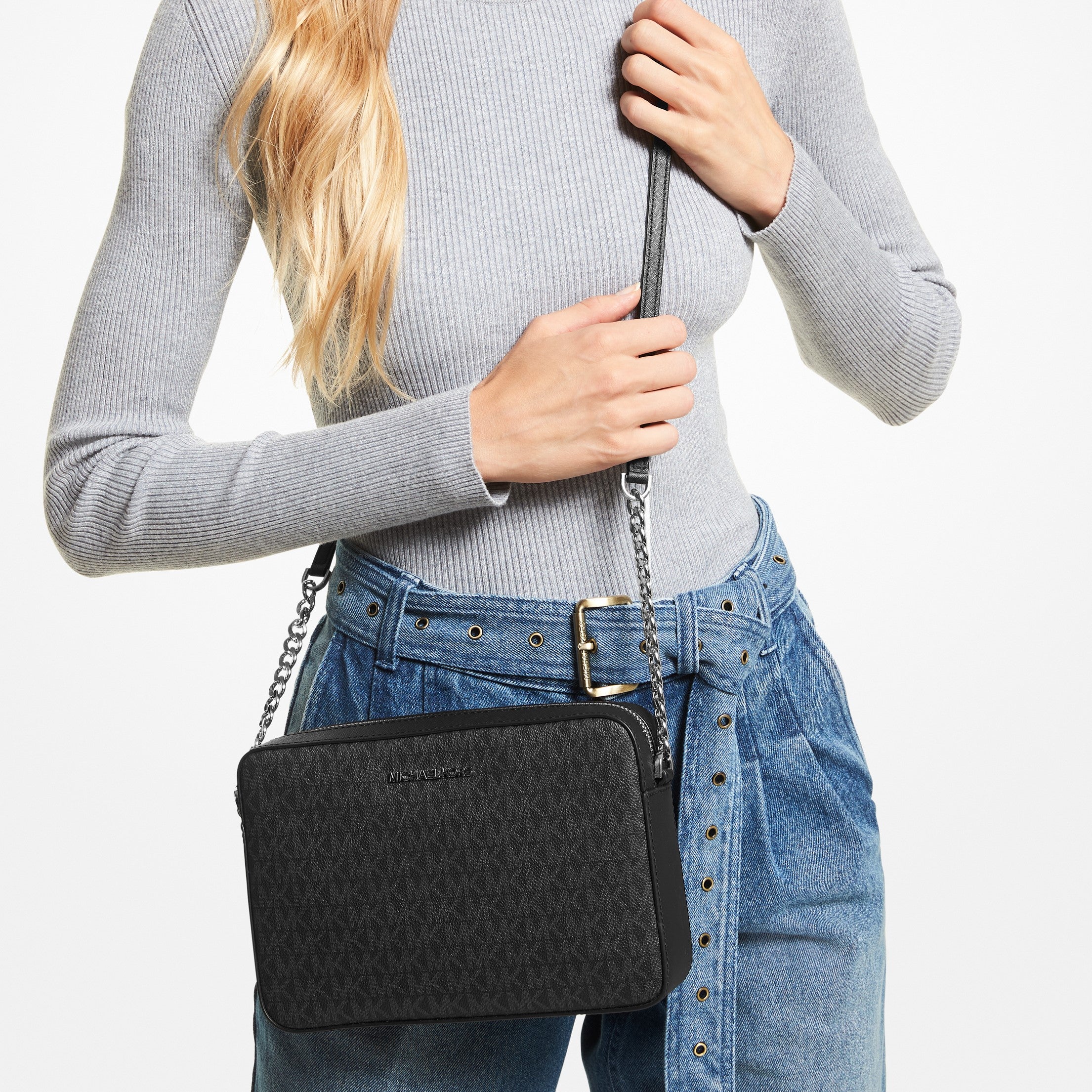 Jet Set Large Printed Logo Crossbody Bag