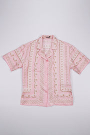 Versace Treasure-Print Silk Camp Shirt