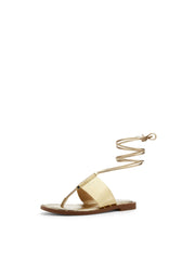 Jagger Metallic Snake Embossed Leather Lace-Up Sandal
