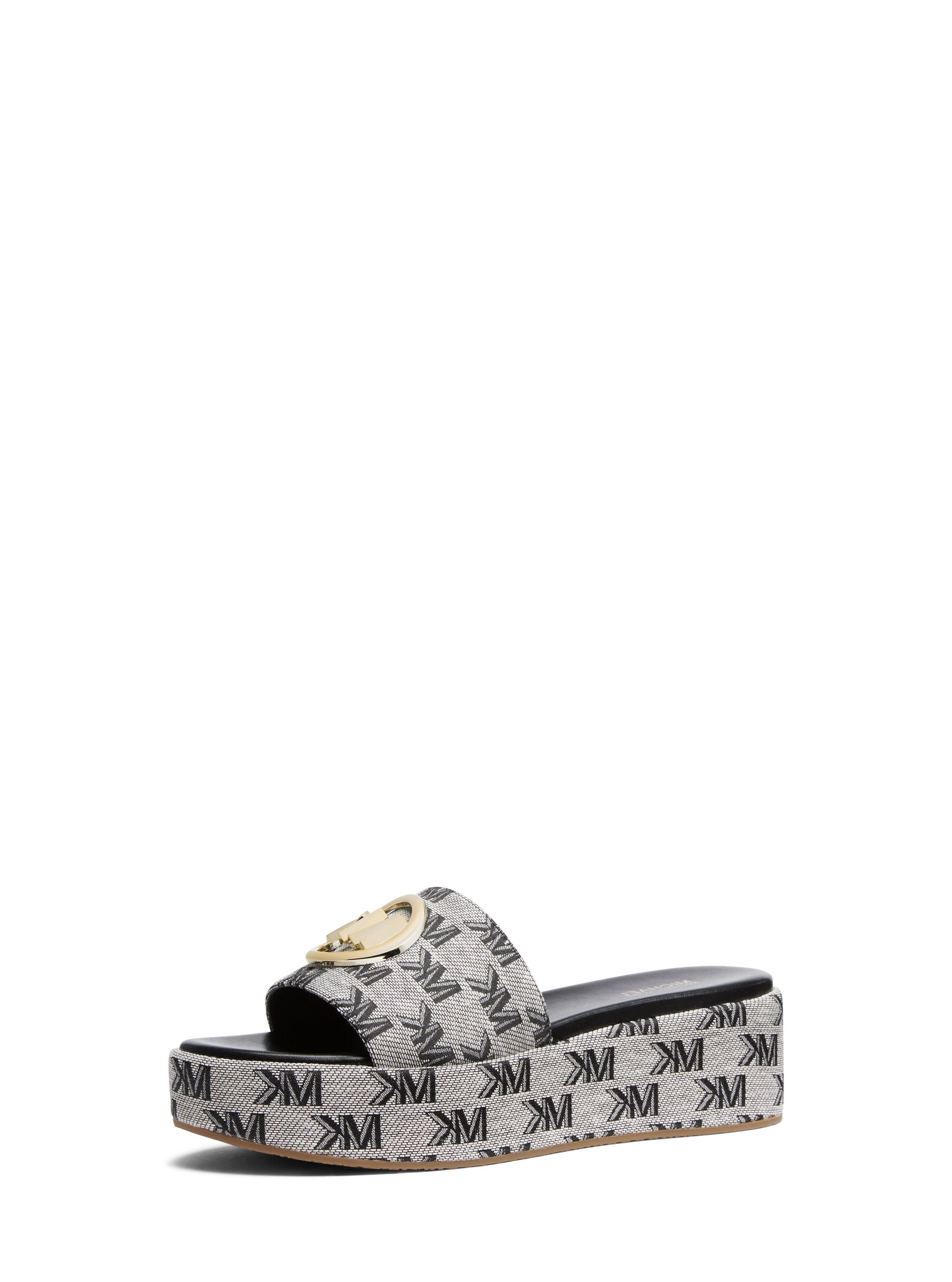Sadler Logo Jacquard Wedge Sandal