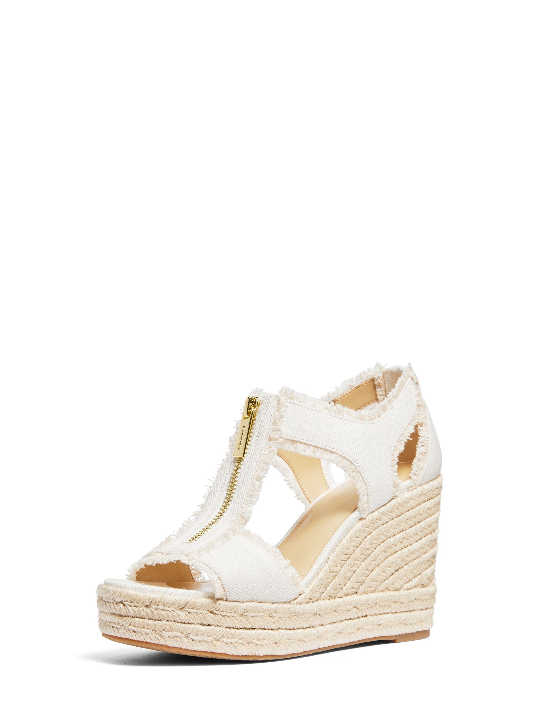 Berkley Frayed Denim Wedge Sandal
