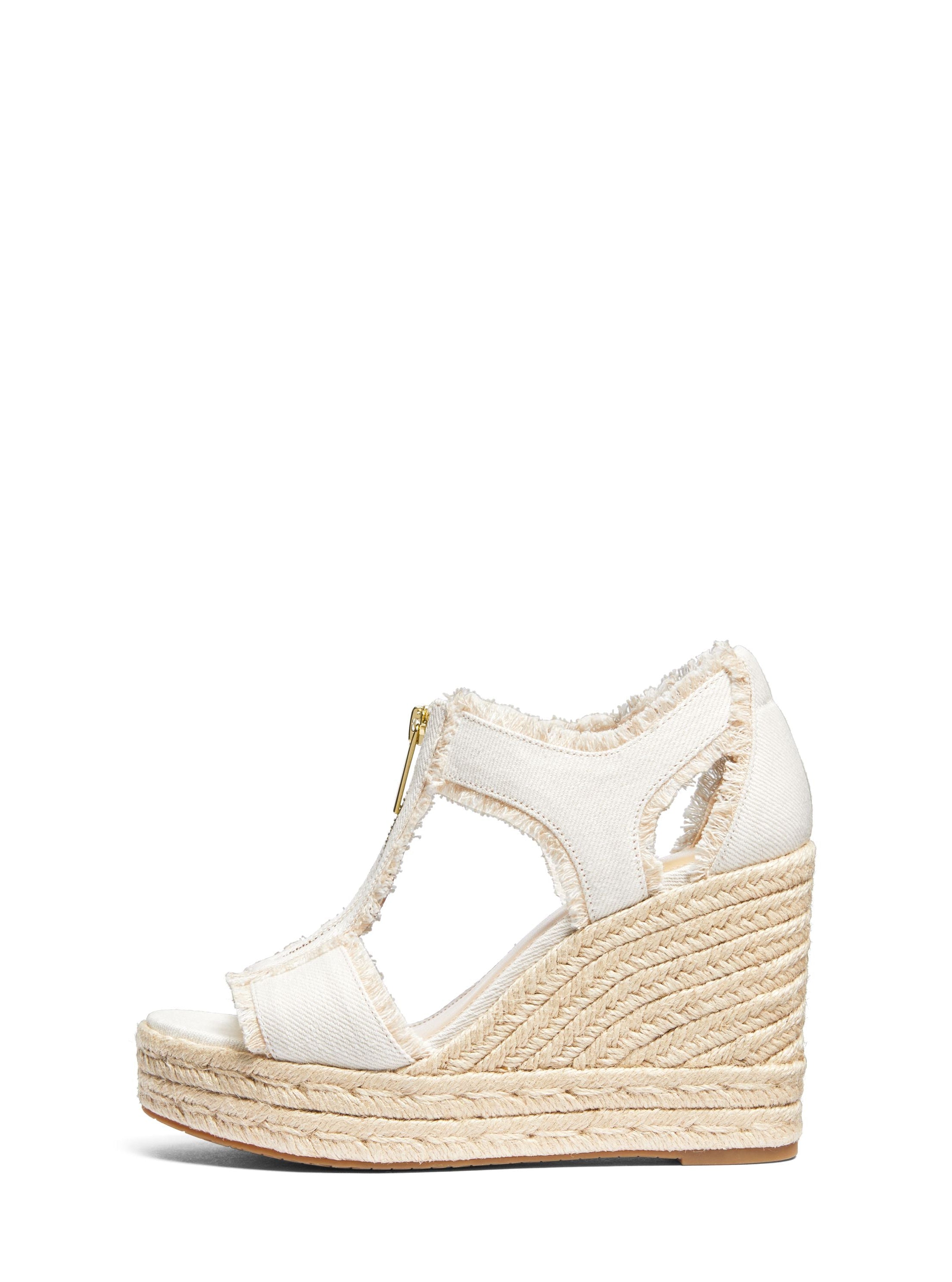 Berkley Frayed Denim Wedge Sandal