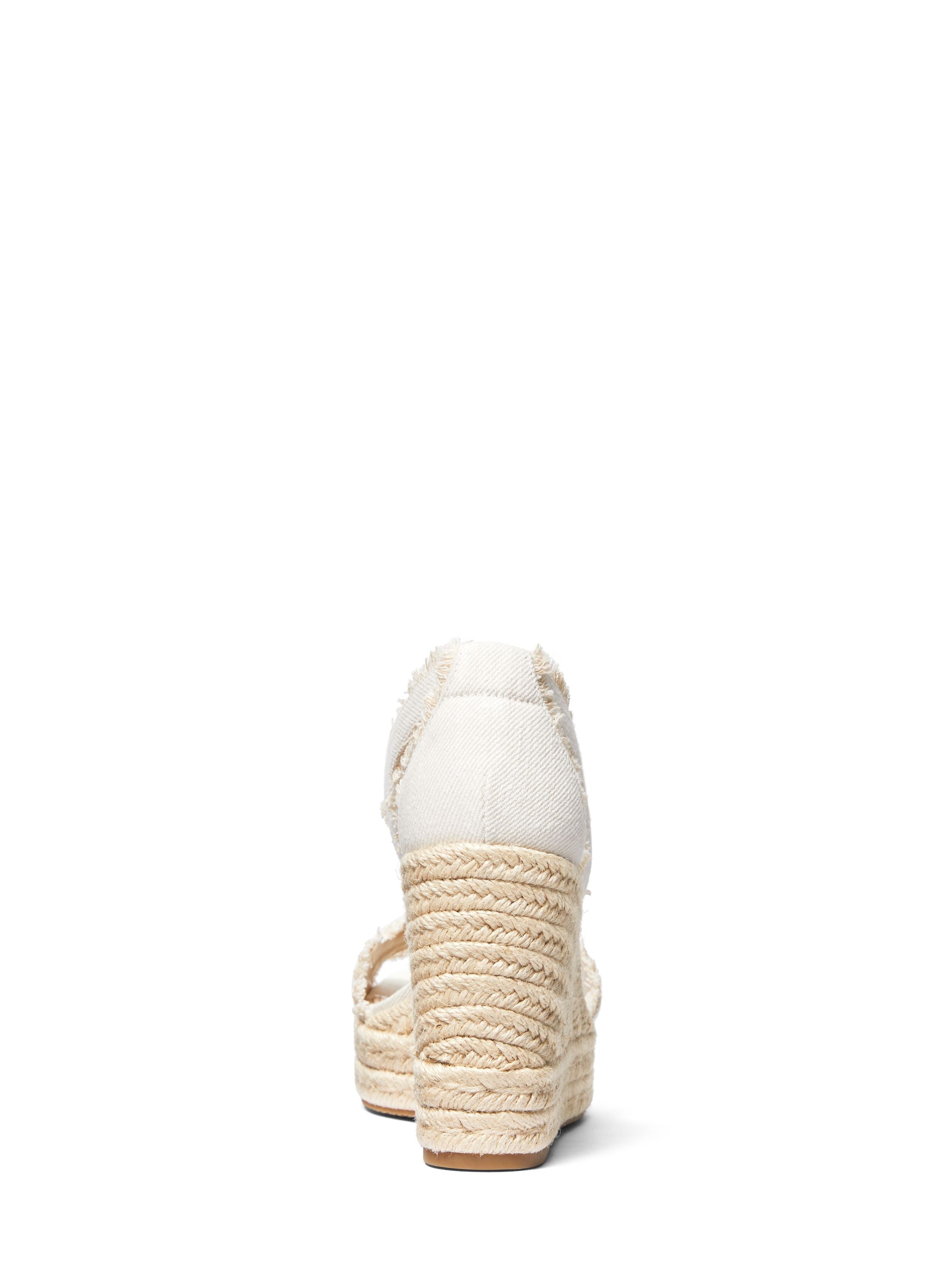 Berkley Frayed Denim Wedge Sandal
