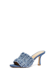 Tessa Frayed Denim Mule Sandal