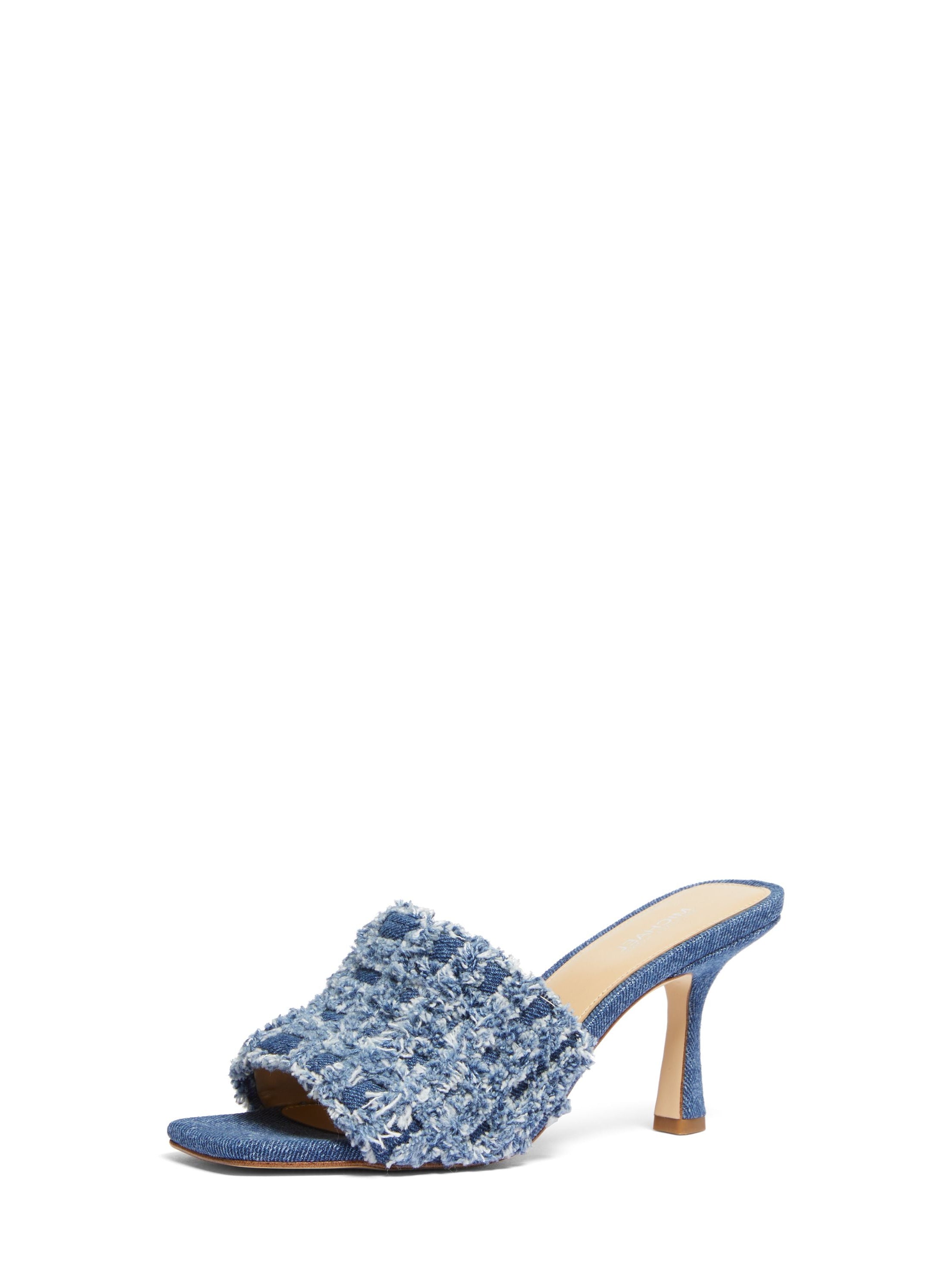 Tessa Frayed Denim Mule Sandal