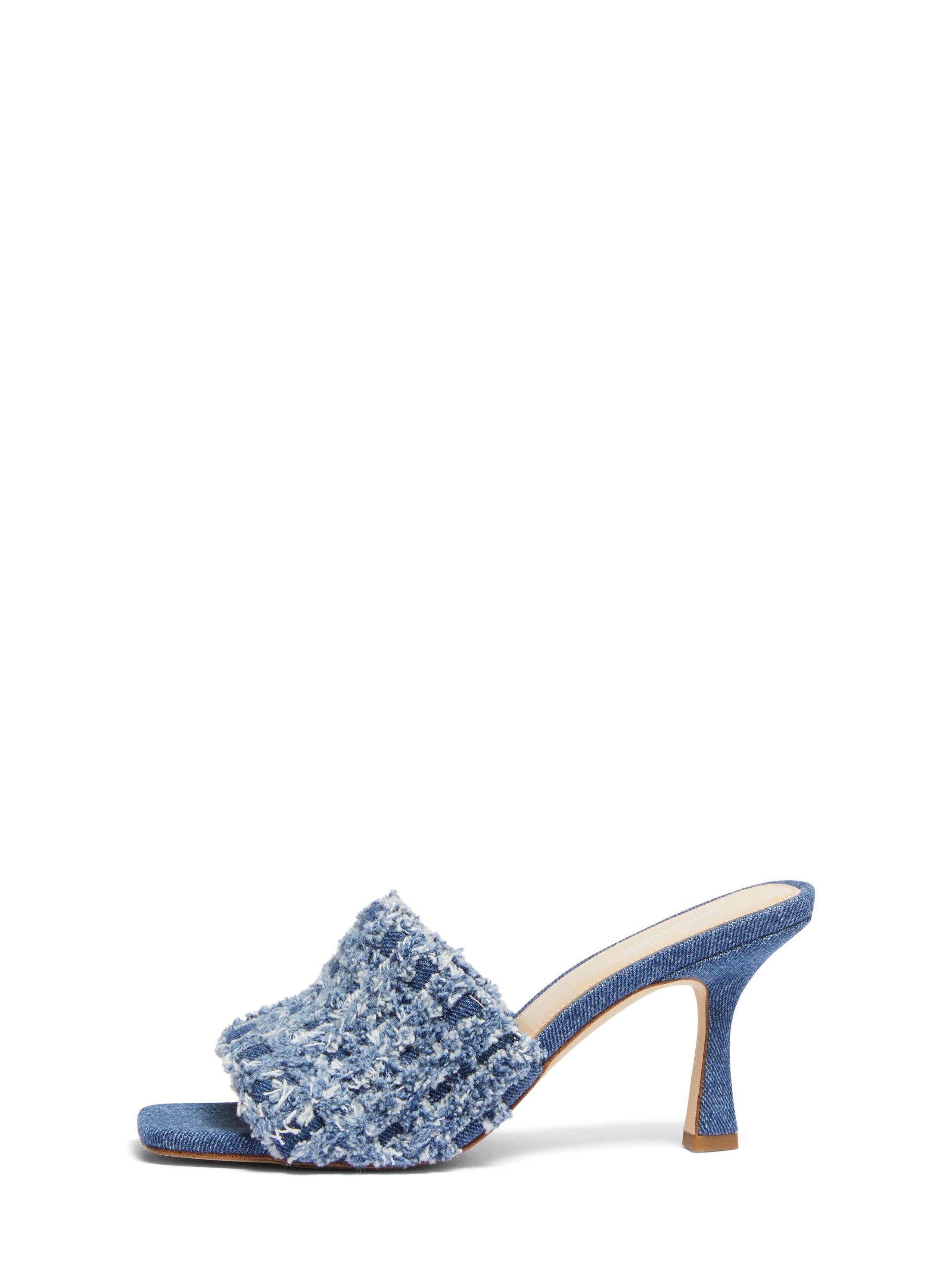 Tessa Frayed Denim Mule Sandal