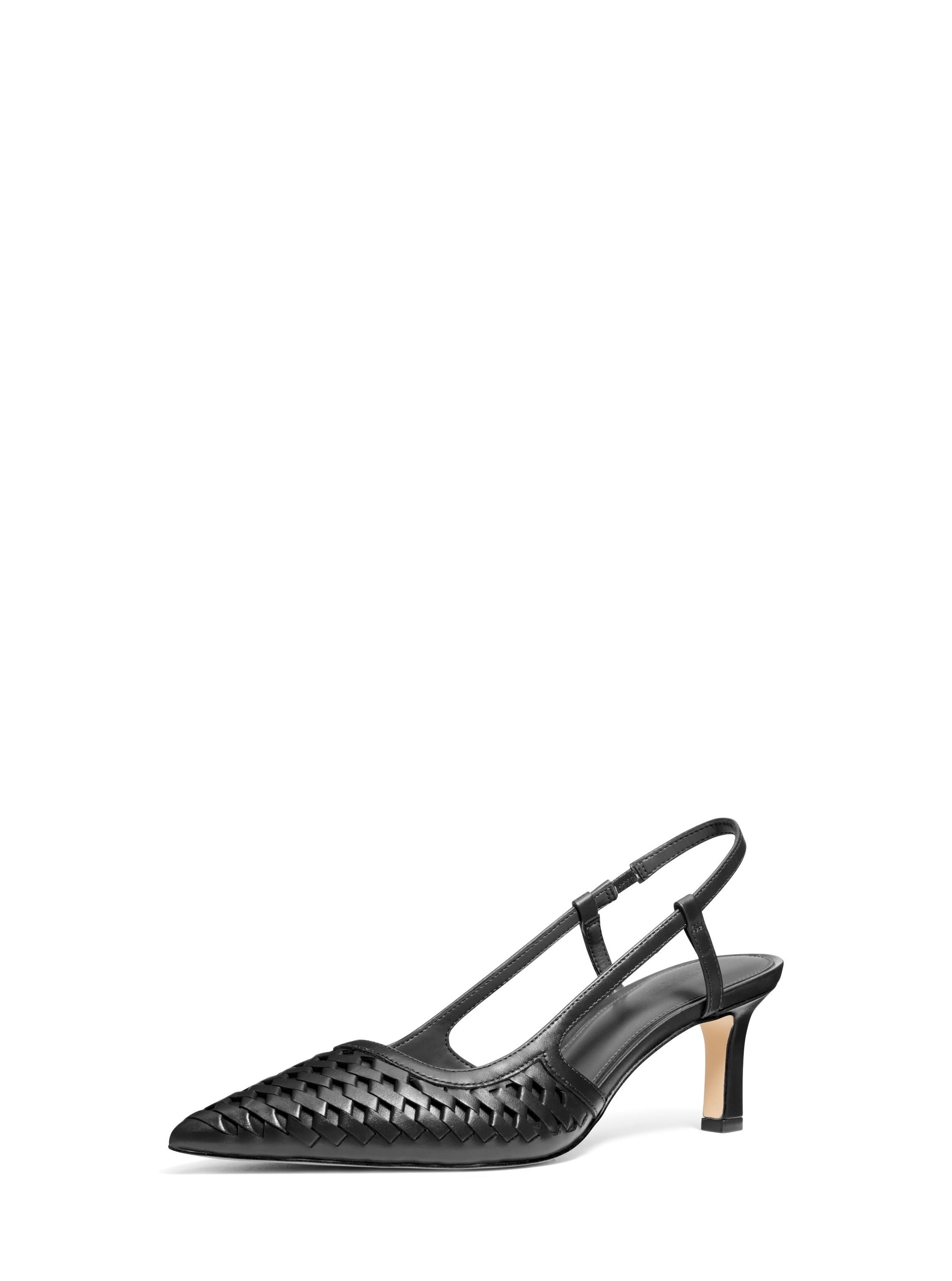 Alora Hand-Woven Leather Slingback Pump