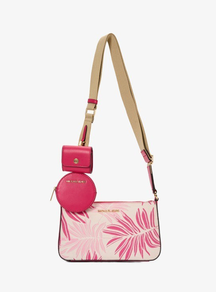 Jet Set Small Palm Jacquard Crossbody Bag with Case for Apple Airpods Pro®