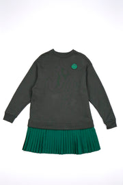 Pleated Sweatshirt Dress