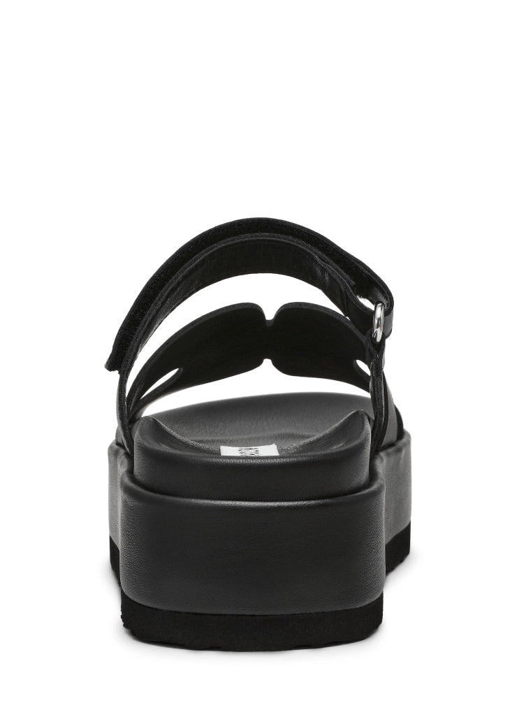 BIGMISSILE BLACK ACTION LEATHER SANDALS