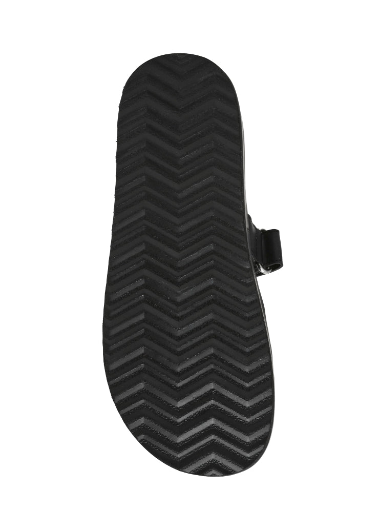 BIGMISSILE BLACK ACTION LEATHER SANDALS