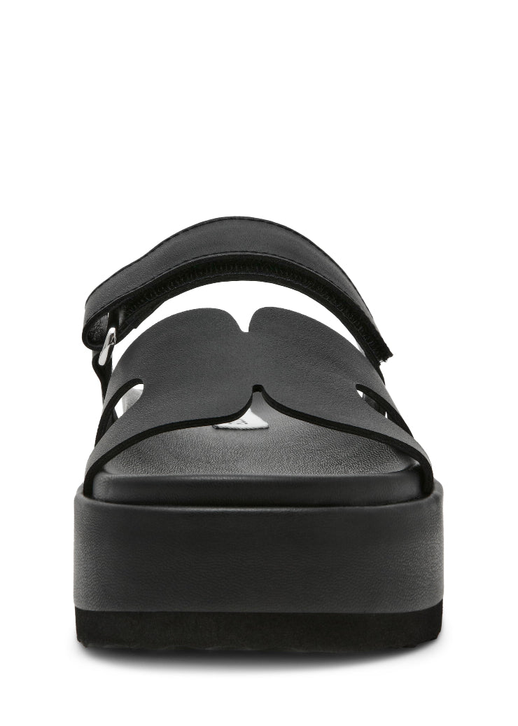 BIGMISSILE BLACK ACTION LEATHER SANDALS