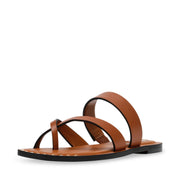 KANNON COGNAC LEATHER SANDALS