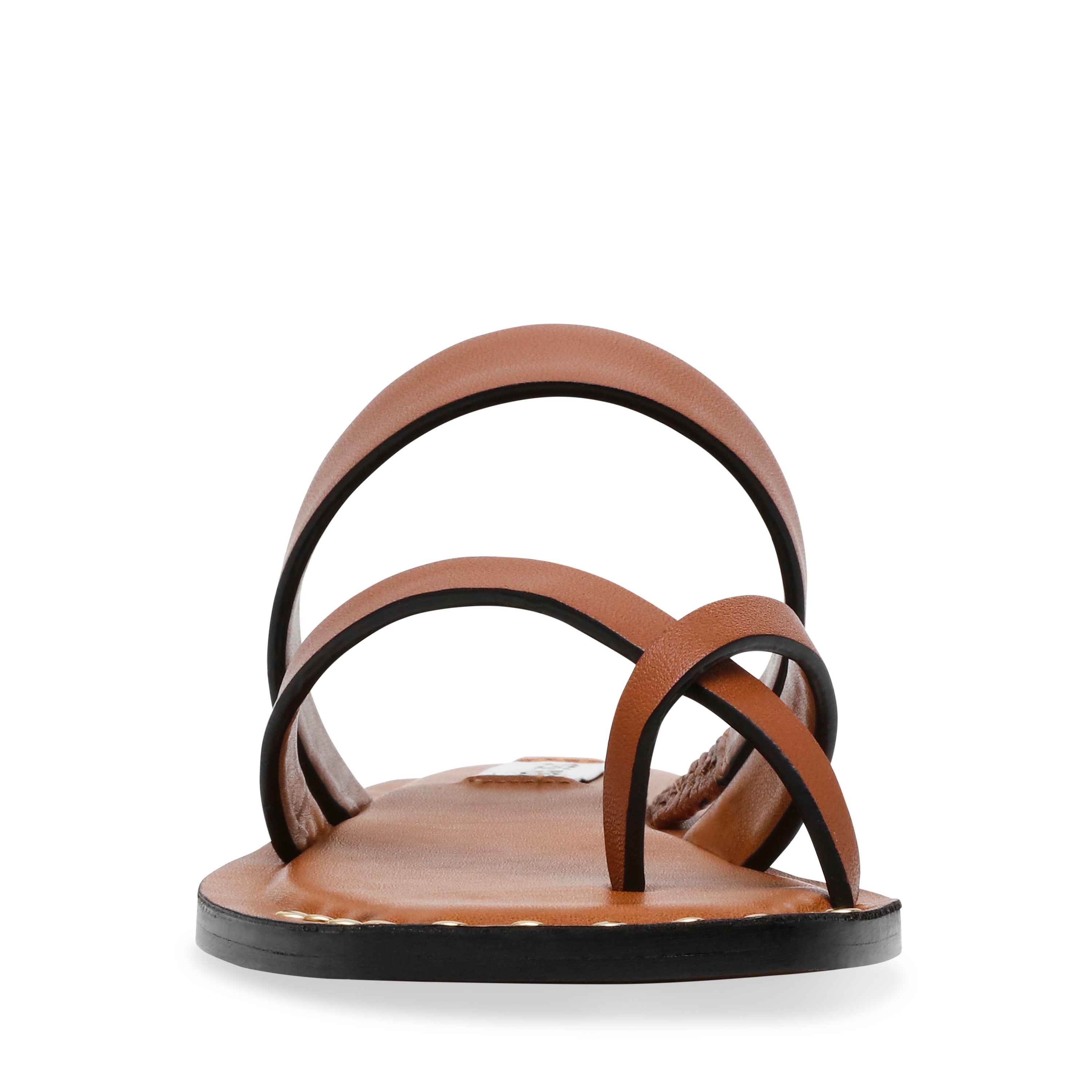 KANNON COGNAC LEATHER SANDALS