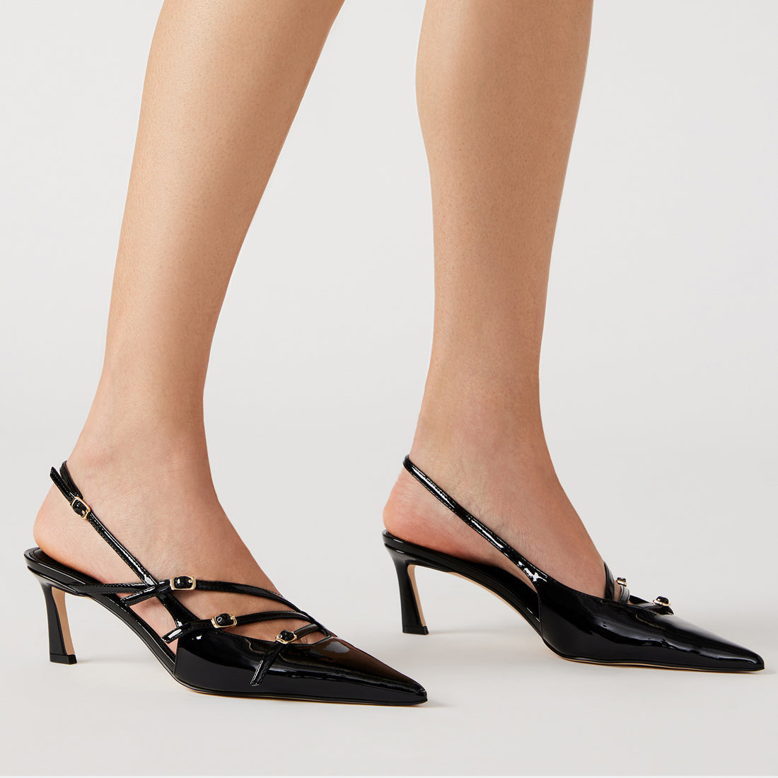 LIANA BLACK PATENT HEELS