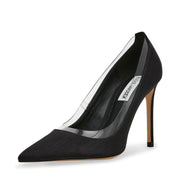LINEUP BLACK SATIN HEELS